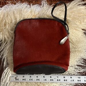 Donald J. Pliner Red & Brown Leather shoulder bag